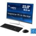 CSL Unity F24-GLS mit Windows 10 Pro All-in-One PC (23,8 Zoll, Intel Celeron, UHD Graphics 600, 8 GB RAM, 256 GB SSD), schwarz