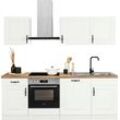 wiho Küchen Küchenzeile Erla, mit Hanseatic-E-Geräten, Breite 220 cm, extra kurze Lieferzeit, weiß