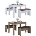 VCM Holz Essgruppe Bank Küchentisch Esstisch Set Tischgruppe Tisch Bänke Esal XL