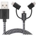 SANDBERG 3in1 Blitz MicroUSB USB-C 1m