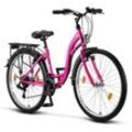 Licorne Bike Stella Premium City Bike 20,24,26 und 28 Zoll Fahrrad für Mädchen Herren und Damen 21 Gang (6 Gang bei 20 Zoll) Holland Citybike