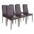 Albatros Esszimmerstühle MILANO 6er Set, Braun - Polsterstuhl mit Kunstleder-Bezug, Modernes Stilvolles Design am Esstisch - Küchenstuhl oder Stuhl Esszimmer mit hohe Belastbarkeit bis 110kg
