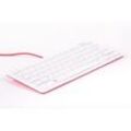 offizielle Raspberry Pi Tastatur, FR-Layout, inkl. 3 Port USB Hub, rot/weiß