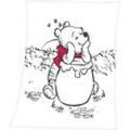 Babydecke Winnie Pooh, Disney, mit liebevollem Winnie Pooh Motiv, Kuscheldecke, weiß
