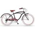 Cruiser MBM "Honolulu Man, Mod. 125" Fahrräder Gr. 47 cm, 26 Zoll (66,04 cm), schwarz (schwarz, rot) Fahrräder