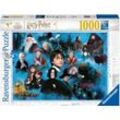 Ravensburger Puzzle Harry Potters magische Welt, 1000 Puzzleteile, Made in Germany, FSC® - schützt Wald - weltweit, blau|schwarz
