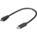 goobay USB C/Micro USB 2.0 B Kabel 0,2 m schwarz