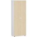 geramöbel Garderobenschrank Flex, S-386128-AW weiß, ahorn 2 Fachböden 80,0 x 42,0 x 216,0 cm