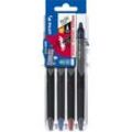 PILOT FRIXION point CLICKER 2 Go Tintenroller-Set schwarz 0,3 mm, Schreibfarbe: farbsortiert, 4 St.