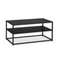 relaxdays Couchtisch Glas schwarz 90,0 x 50,0 x 42,0 cm