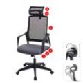 Bürostuhl MCW-J52, Drehstuhl Schreibtischstuhl, ergonomisch Kopfstütze, Kunstleder ~ grau