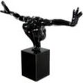 Casablanca by Gilde Skulptur Skulptur Cliffhanger (1 St), auf Marmorsäule, schwarz