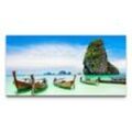 möbel-direkt.de Leinwandbild Bilder XXL Thailändische Ruderboote 50x100cm Wandbild auf Leinwand