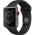 Apple Watch Series 3 (42 mm, Aluminium, 4G), Sportuhr + Smartwatch