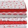 Patchwork- und Quiltpaket "Kleine Wichtel", grau/rot/weiß