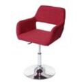 Esszimmerstuhl MCW-A50 III, Stuhl Küchenstuhl, Retro 50er Jahre, Stoff/Textil ~ purpurrot, Chromfuß