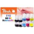 Peach E112 Spar Pack Plus Druckerpatronen (2*bk, c/m/y) ersetzt Epson No. 112 für z.B. Epson EcoTank L 11160, Epson EcoTank L 15150