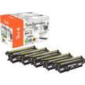 Peach HP 508 X 5 Toner XL (2*bk, c/m/y) ersetzt HP No. 508X, CF360X*2, CF361X, CF362X, CF363X für z.B. HP Color LaserJet Managed M 553 dnm (wiederaufbereitet)