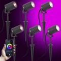 6x Stark Gartenspot Anthrazit mit Smart Color LED