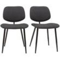 Stühle TOBIAS dunkles Holz und schwarzes Metall (2er-Set)