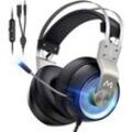 Mipow EG3 Pro Gaming Over Ear Headset kabelgebunden 7.1 Surround Schwarz Mikrofon-Rauschunterdrückung Mikrofon-Stummschaltung, Lautstärkeregelung