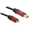 Delock USB-Kabel USB 3.2 Gen1 (USB 3.0 / USB 3.1 Gen1) USB-A Stecker, USB-Micro-B 3.0 Stecker 5.00 m Rot, Schwarz vergoldete Steckkontakte, UL-zertifiziert