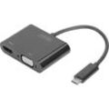 Digitus DA-70858 USB / HDMI / VGA Adapter [1x USB-C® Stecker - 1x HDMI-Buchse, VGA-Buchse] Schwarz 0.11 m