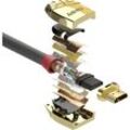 LINDY HDMI Anschlusskabel HDMI-A Stecker, HDMI-A Stecker 15.00 m Grau 37867 HDMI-Kabel