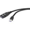 Renkforce USB-Kabel USB 3.2 Gen1 (USB 3.0 / USB 3.1 Gen1) USB-A Stecker, USB-A Buchse 20.00 m Schwarz Aktiv mit Signalverstärkung RF-4598350