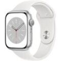 Apple Watch Series 8 45 mm (GPS) silber, weiß