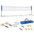 HOMCOM Badmintonnetz mit Transporttasche bunt 510L x 102B x 107-155H cm
