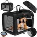 LOVPET® Hundebox Hundetransportbox faltbar Inkl.Hundenapf Transporttasche Hundetasche Transportbox für Haustiere, Hunde und Katzen Haustiertransportbox