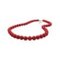 Gallay Perlenkette 10mm Kunststoffperlen rot-schwarz-marmoriert 55cm (1-tlg)