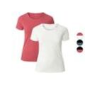 esmara® Damen T-Shirts, 2 Stück, mit hohem Baumwollanteil