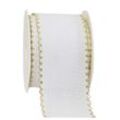 Aida-Stickband, weiß/gold, Breite: 5 cm, 5-m Rolle