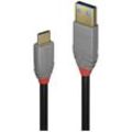 LINDY USB-Kabel USB 3.2 Gen2 (USB 3.1 Gen2) USB-C® Stecker, USB-A Stecker 1.00 m Schwarz, Grau 36911