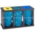 Mülltrennsystem VAR Tetris Müllsackständer 3 x 120 L mit Klemmringen, stationär oder fahrbar