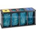 Mülltrennsystem VAR Tetris Müllsackständer 4 x 120 L mit Klemmringen, stationär oder fahrbar