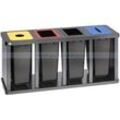 Mülltrennsystem VAR Tetris Abfallsammler 4 x 58 L mit Inneneimern stationär oder fahrbar