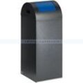 Abfallsammler VAR WSG 55 R antik-silber 60 L enzianblau mit Einwurfklappe in enzianblau, verzinktes Stahlblech