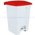 Treteimer Orgavente CONTITOP Tretmülleimer weiß-rot 45 L aus Polyethylen, mit HACCP-Empfehlungen