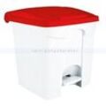 Treteimer Orgavente CONTITOP Tretmülleimer weiß-rot 30 L aus Polyethylen, mit HACCP-Empfehlungen