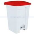 Treteimer Orgavente CONTITOP Tretmülleimer weiß-rot 70 L aus Polyethylen, mit HACCP-Empfehlungen