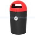 Mülltonne Metro Dome Müllbehälter 100 L schwarz rot mit Innenbehälter, zwei Einwurföffnungen, stark und haltbar