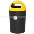 Mülltonne Metro Dome Müllbehälter 100 L schwarz gelb mit Innenbehälter, zwei Einwurföffnungen, stark und haltbar