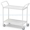 Tischwagen max. 150 kg mit 3 Etagen, grau, 1024x460x946 mm Laminat Transporttisch mit verchromten Gestell