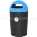 Mülltonne Metro Dome Müllbehälter 100 L schwarz blau mit Innenbehälter, zwei Einwurföffnungen, stark und haltbar