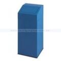 Mülleimer Abfallbehälter 45 L Blau mit Druckdeckel und Metallinneneimer, feuerfest