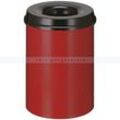 Papierkorb (feuersicher) rund 110 L rot-schwarz selbstlöschender Papierkorb Farbe rot, mit Deckel schwarz