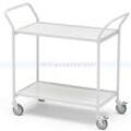 Tischwagen max. 150 kg mit 3 Etagen grau, 1224x460x946 mm Laminat Transporttisch mit hellgrauen Gestell